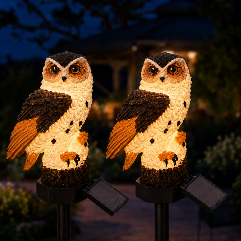 新品 未使用 owl outdoor ブラックデザイン ツリー&砧板 セット Alpine Corporation, Solar Owl Statuary, Model# QWR514SLR